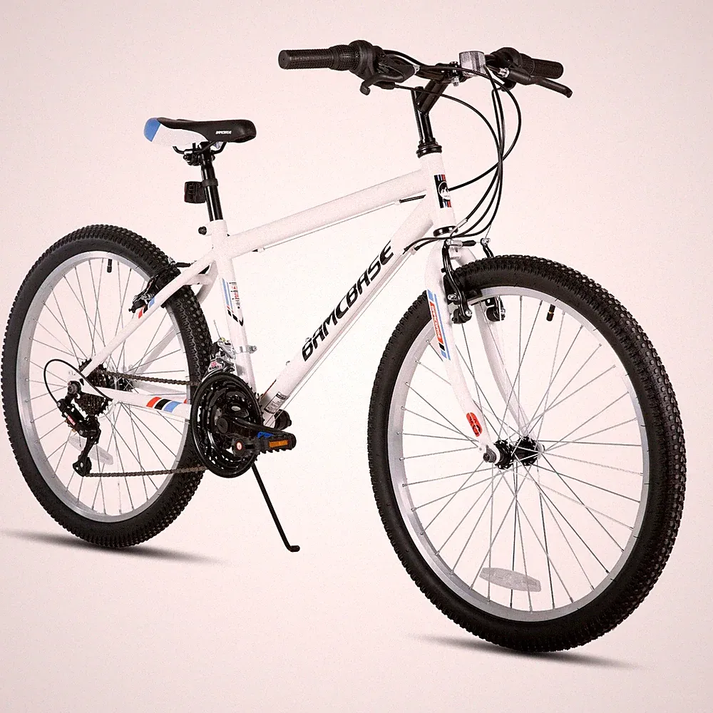 HILAND 24 26 inch Mountain Bike for Men Women, 18 Speeds High-Carbon Steel Fr...