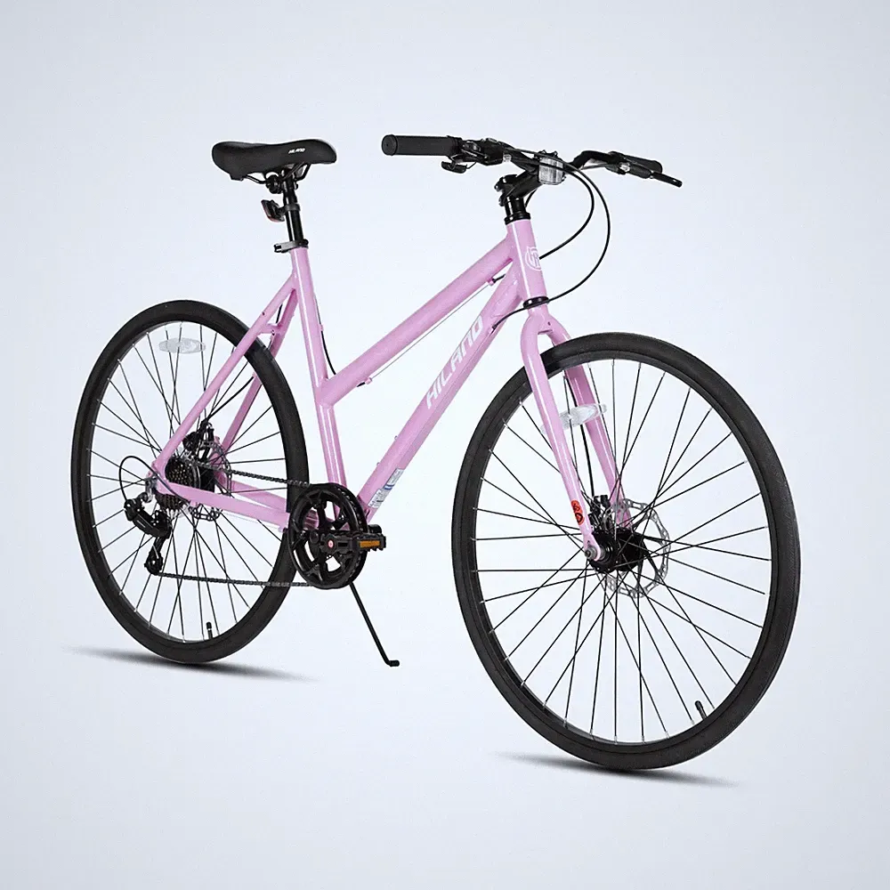 HILAND 700C Road Hybrid Bike, 7 speeds Bikes Urban City Commuter Bicycle with...